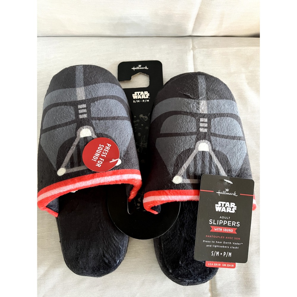Darth‎ Vadar Slippers Adult Small 5/6 House Shoes Hallmark 2024 Disney